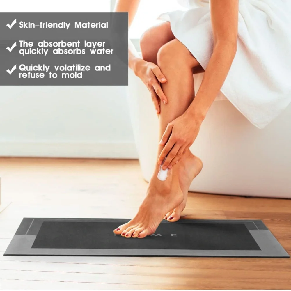 NEW Anti-Slip Bath Mat–Super Absorbent Floor Mat – Rubber Back– Quick Drying